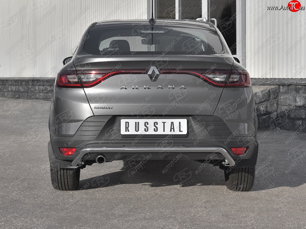 13 899 р. Защита заднего бампера (Ø42 мм, нержавейка) SLITKOFF Renault Arkana (2019-2025)  с доставкой в г. Вологда