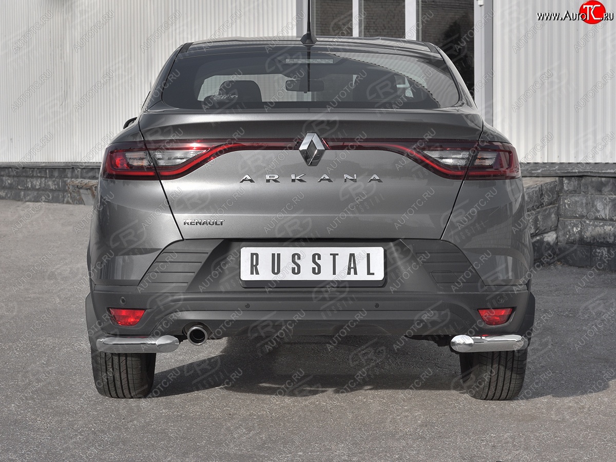 13 099 р. Защита заднего бампера (Ø63 мм уголки, нержавейка) SLITKOFF Renault Arkana (2019-2025)  с доставкой в г. Вологда