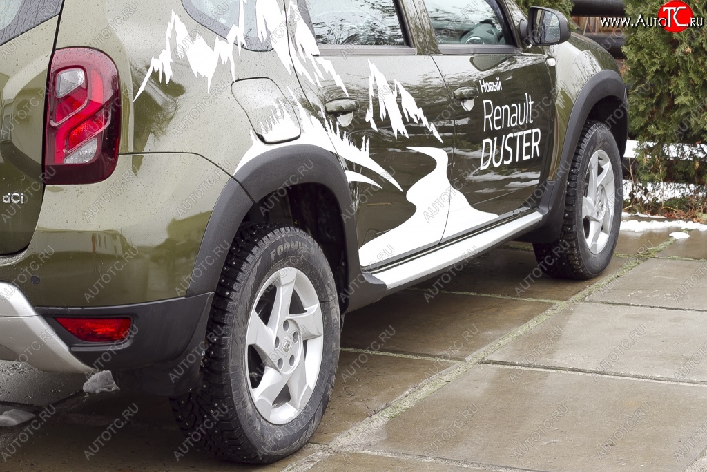 7 749 р. Накладки на колёсные арки RA Renault Duster HS рестайлинг (2015-2021) (Неокрашенные)  с доставкой в г. Вологда