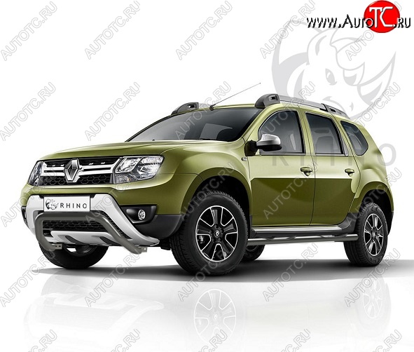 9 199 р. Защита переднего бампера (Ø63 мм волна, нержавейка) SLITKOFF Renault Duster HS рестайлинг (2015-2021)  с доставкой в г. Вологда