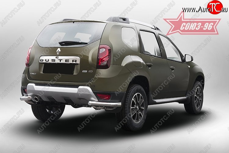 9 989 р. Защита заднего бампера из двух боковых уголков (d60) Souz-96 Renault Duster HS рестайлинг (2015-2021)  с доставкой в г. Вологда