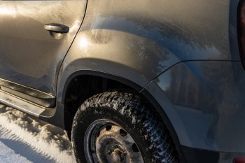 4 099 р. Защитные накладки на арки ArtForm Renault Duster HS рестайлинг (2015-2021) (Поверхность: шагрень)  с доставкой в г. Вологда. Увеличить фотографию 3