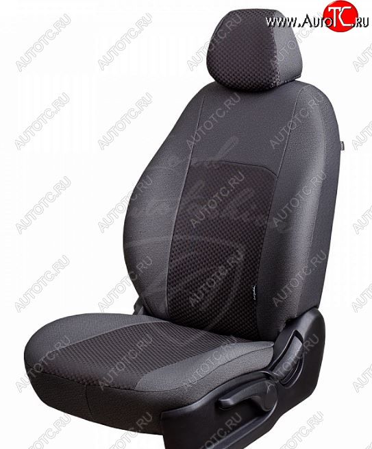 5 399 р. Чехлы для сидений Lord Autofashion Дублин (жаккард, 60/40) Renault Duster HS рестайлинг (2015-2021) (Оникс серый, вставка Сеул серый)  с доставкой в г. Вологда
