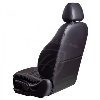 7 199 р. Чехлы для сидений Lord Autofashion Турин Ромб (экокожа, 60/40) Renault Duster HS рестайлинг (2015-2021) (Черный, вставка черная, строчка серая)  с доставкой в г. Вологда. Увеличить фотографию 2