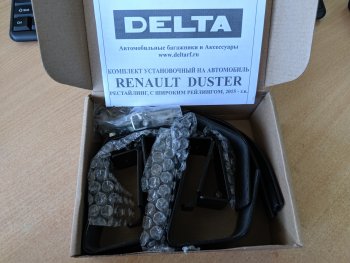 2 999 р. Крепления поперечин к рейлингам DELTA Renault Duster HS рестайлинг (2015-2021) (Черный)  с доставкой в г. Вологда. Увеличить фотографию 3