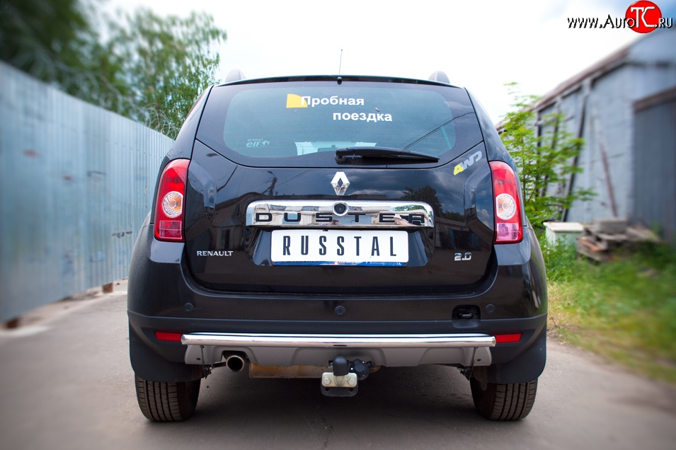 6 399 р. Одинарная защита заднего бампера из трубы диаметром 42 мм (4x4) SLITKOFF Renault Duster HS дорестайлинг (2010-2015)  с доставкой в г. Вологда