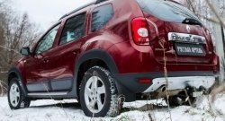4 999 р. Накладка на задний бампер RA Renault Duster HS дорестайлинг (2010-2015) (Поверхность шагрень (серый металлик))  с доставкой в г. Вологда. Увеличить фотографию 2