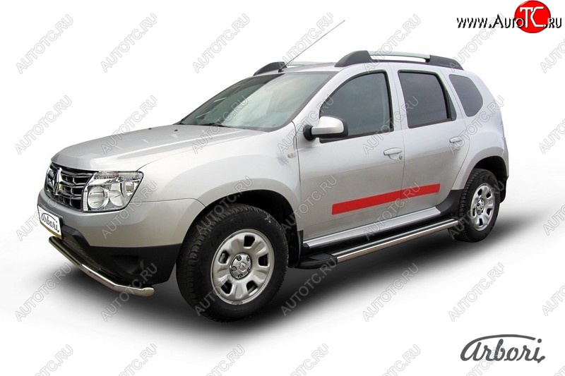 12 509 р. Порожки для ног Arbori Luxe Black Renault Duster HS дорестайлинг (2010-2015)  с доставкой в г. Вологда