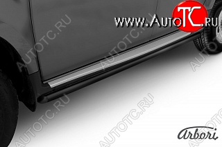 1 214 р. Защита штатных порогов Arbori (черная, d24 mm). Renault Duster HS дорестайлинг (2010-2015)  с доставкой в г. Вологда