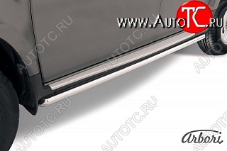 13 499 р. Защита штатных порогов Arbori (нержавейка, d42 mm). Renault Duster HS дорестайлинг (2010-2015)  с доставкой в г. Вологда