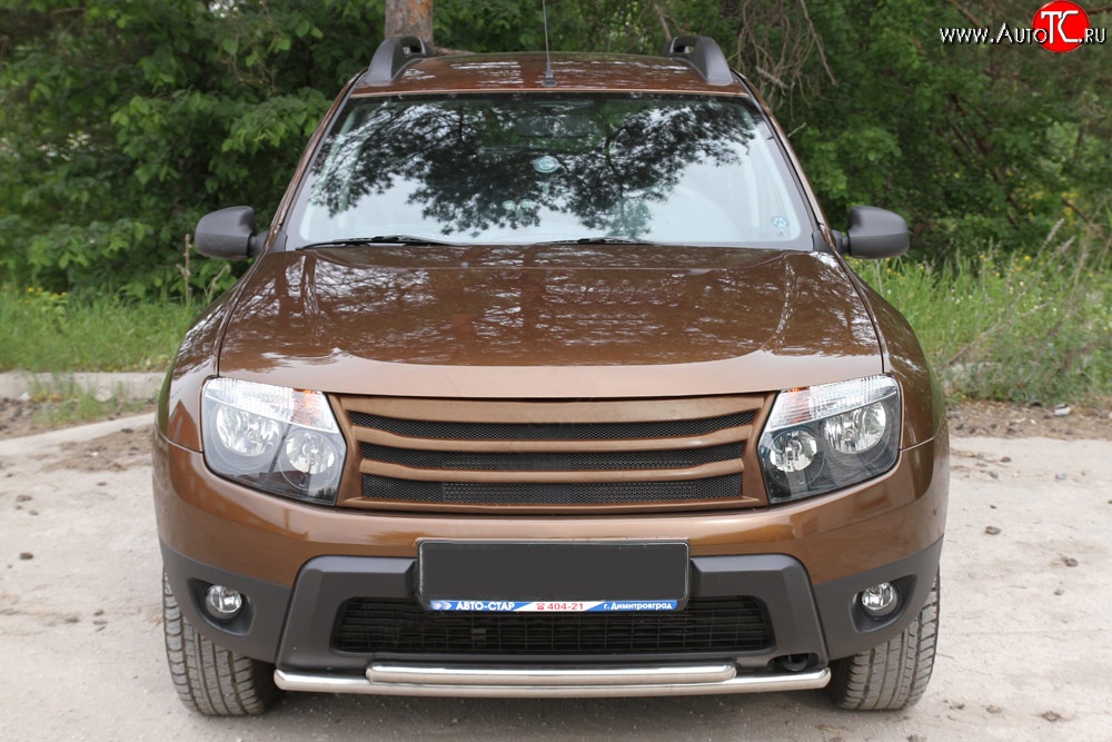 5 589 р. Решётка радиатора RA Renault Duster HS рестайлинг (2015-2021) (Неокрашенная)  с доставкой в г. Вологда