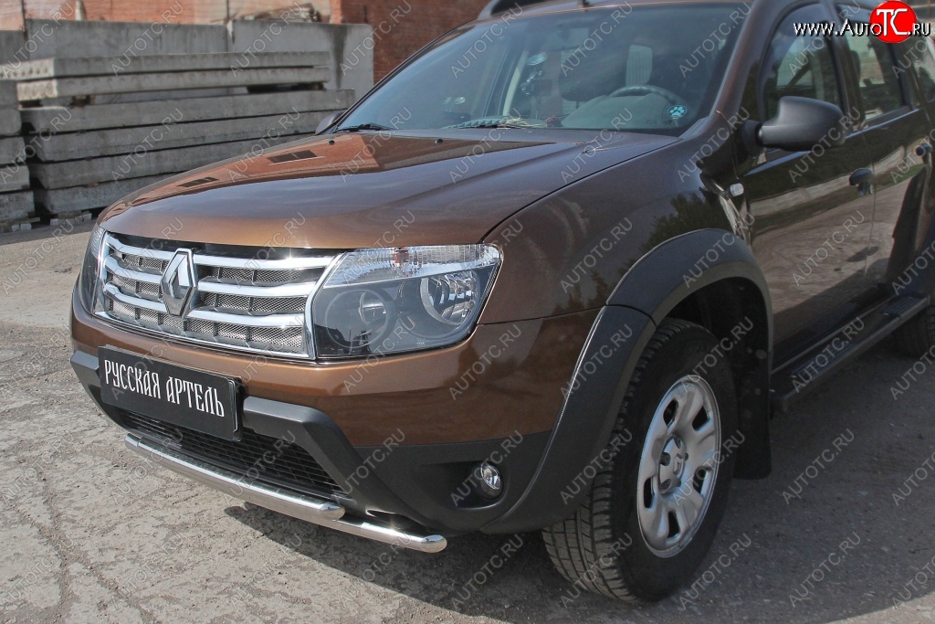 689 р. Защитная сетка решетки радиатора РА (металлик) Renault Duster HS дорестайлинг (2010-2015)  с доставкой в г. Вологда