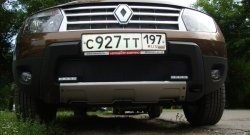 2 099 р. Сетка (с вырезами под ДХО) на бампер Russtal (черная) Renault Duster HS дорестайлинг (2010-2015)  с доставкой в г. Вологда. Увеличить фотографию 2