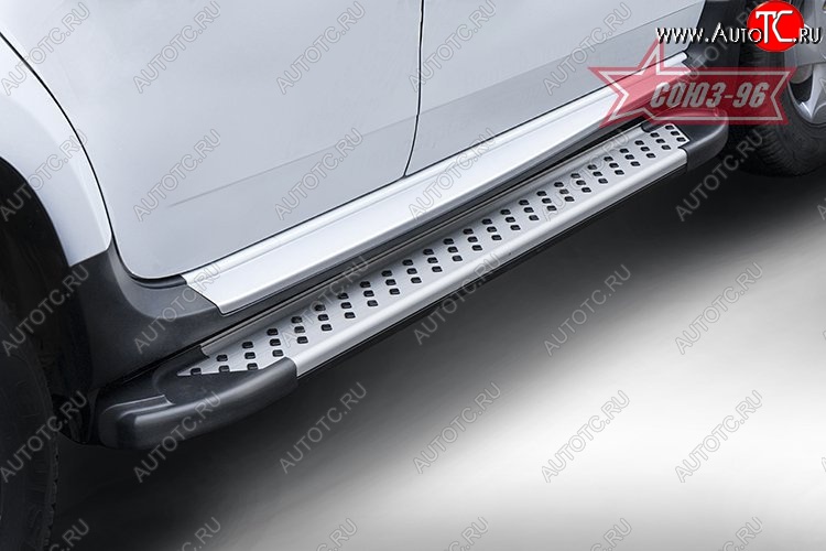 9 044 р. Пороги из алюминиевого профиля Souz-96 Renault Duster HS дорестайлинг (2010-2015)  с доставкой в г. Вологда