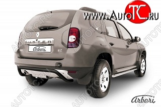 5 939 р. Защита заднего бампера Arbori Renault Duster HS дорестайлинг (2010-2015)  с доставкой в г. Вологда