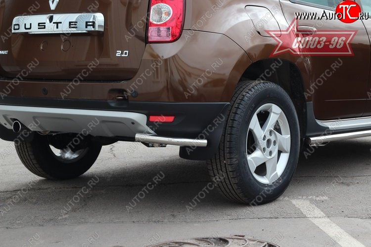 8 189 р. Защита заднего бампера из боковых уголков Souz-96 (d42) Renault Duster HS дорестайлинг (2010-2015)  с доставкой в г. Вологда