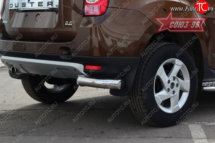 1 169 р. Защита заднего бампера из боковых уголков Souz-96 (d76) Renault Duster HS дорестайлинг (2010-2015)  с доставкой в г. Вологда