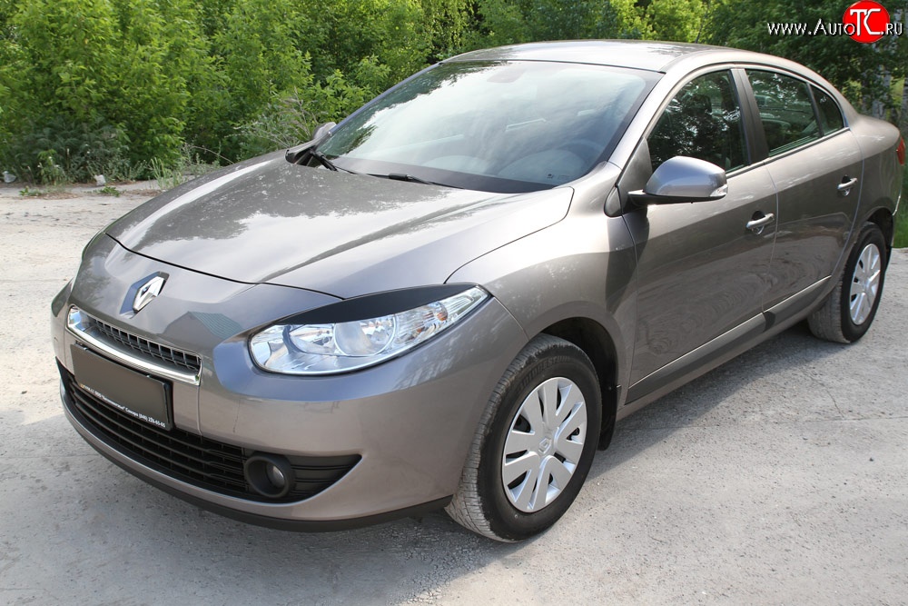 999 р. Реснички RA на фары дорестайлинг  Renault Fluence (2010-2012) дорестайлинг (Неокрашенные)  с доставкой в г. Вологда
