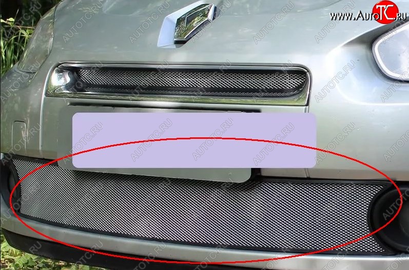 1 539 р. Нижняя решётка в воздуховод автомобиля Russtal (хром) Renault Fluence дорестайлинг (2010-2012)  с доставкой в г. Вологда