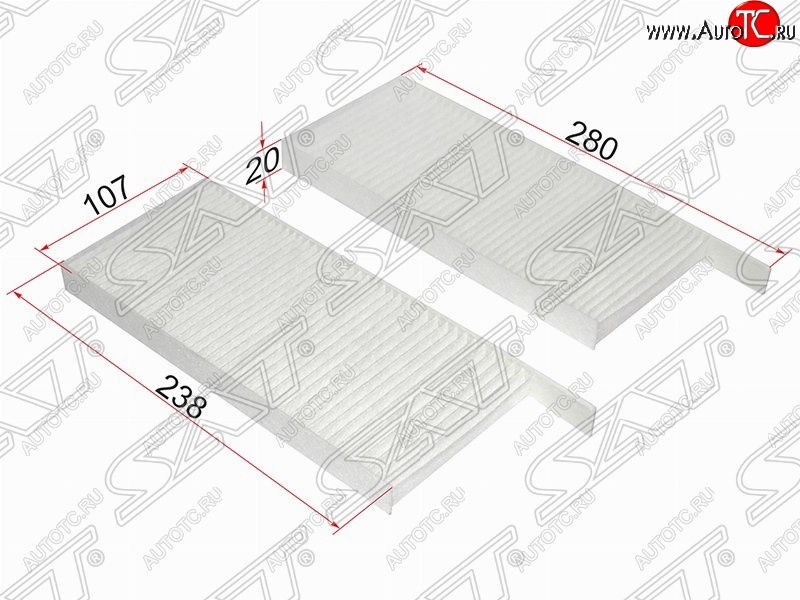 253 р. Фильтр салонный SAT (280/238х107х20 mm)  Renault Kangoo  KW0 - Master  FV,JV  с доставкой в г. Вологда