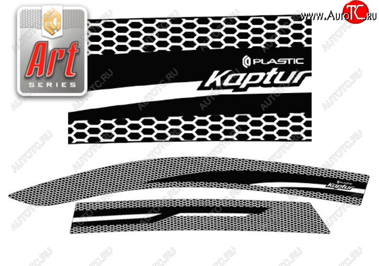 2 159 р. Дефлектора окон CA-Plastic  Renault Kaptur (2016-2025) дорестайлинг, рестайлинг (Серия Art белая, Без хром.молдинга)  с доставкой в г. Вологда