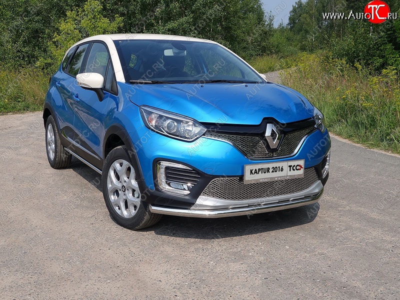 3 749 р. Защитная решётка в воздуховод бампера Berkut (нержавейка) Renault Kaptur дорестайлинг (2016-2020)  с доставкой в г. Вологда