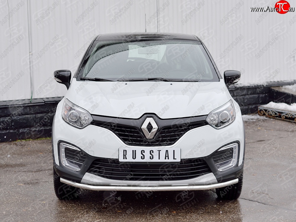 13 199 р. Защита переднего бампера (Ø42 мм, нержавейка) SLITKOFF Renault Kaptur дорестайлинг (2016-2020)  с доставкой в г. Вологда