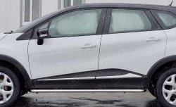 24 649 р. Порожки для ног (Ø42) SLITKOFF Renault Kaptur рестайлинг (2020-2025) (лист - алюминий, профиль - нержавейка)  с доставкой в г. Вологда. Увеличить фотографию 4