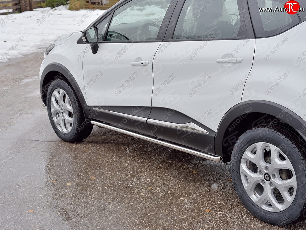15 599 р. Защита порогов из круглой трубы диаметром 42 мм SLITKOFF Renault Kaptur рестайлинг (2020-2025)  с доставкой в г. Вологда