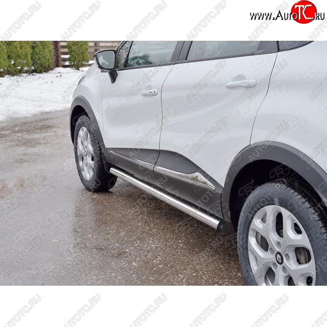 18 799 р. Защита порогов из круглой трубы диаметром 63 мм SLITKOFF v2 Renault Kaptur рестайлинг (2020-2025)  с доставкой в г. Вологда