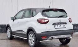 12 699 р. Защита заднего бампера (Ø42 мм уголки, нержавейка) SLITKOFF Renault Kaptur дорестайлинг (2016-2020)  с доставкой в г. Вологда. Увеличить фотографию 2