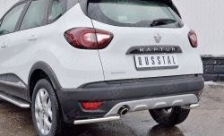 12 699 р. Защита заднего бампера (Ø42 мм уголки, нержавейка) SLITKOFF Renault Kaptur дорестайлинг (2016-2020)  с доставкой в г. Вологда. Увеличить фотографию 3