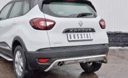 13 999 р. Защита заднего бампера (Ø42 мм волна, нержавейка) SLITKOFF Renault Kaptur дорестайлинг (2016-2020)  с доставкой в г. Вологда. Увеличить фотографию 3