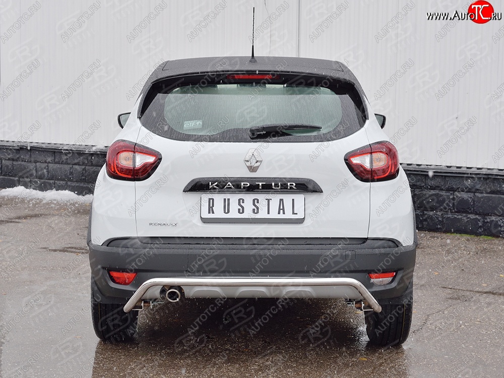 13 999 р. Защита заднего бампера (Ø42 мм волна, нержавейка) SLITKOFF Renault Kaptur дорестайлинг (2016-2020)  с доставкой в г. Вологда