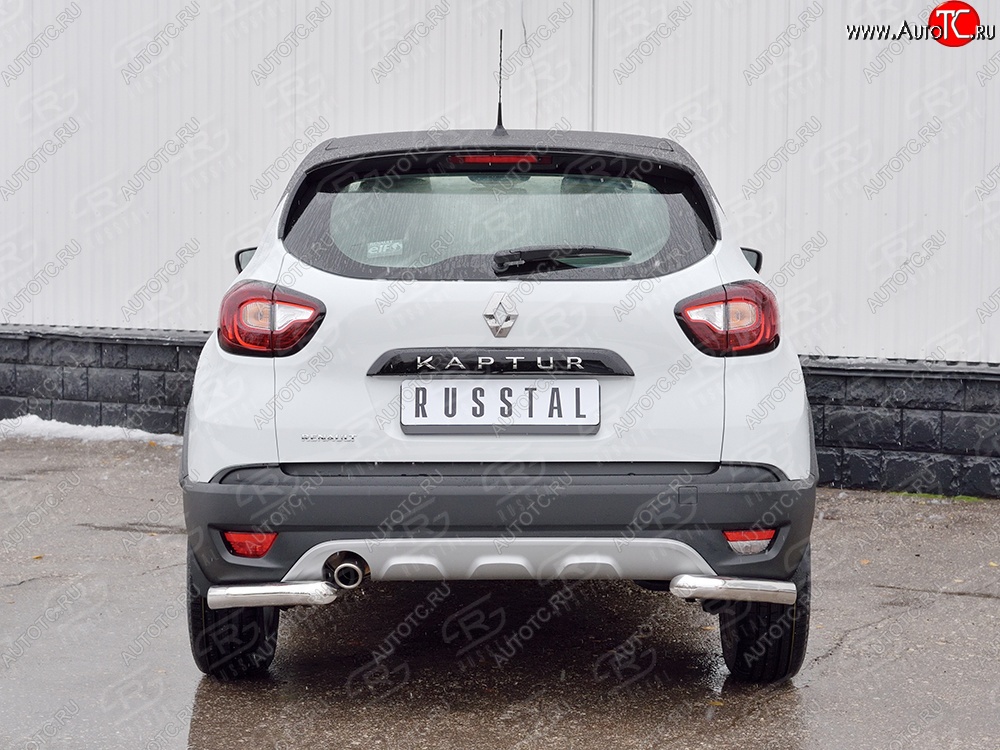 13 849 р. Защита заднего бампера (Ø63 мм уголки, нержавейка) SLITKOFF Renault Kaptur дорестайлинг (2016-2020)  с доставкой в г. Вологда