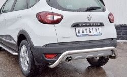 16 449 р. Защита заднего бампера (Ø63 мм волна под машину, нержавейка) SLITKOFF Renault Kaptur дорестайлинг (2016-2020)  с доставкой в г. Вологда. Увеличить фотографию 3