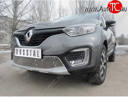 4 299 р. Сетка нижнего воздухозаборника (нержавеющая сталь) Russtal Renault Kaptur дорестайлинг (2016-2020)  с доставкой в г. Вологда