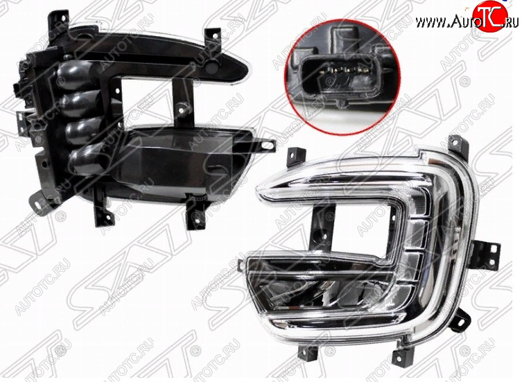 5 999 р. Левая противотуманная фара SAT (LED c ДХО) Renault Kaptur дорестайлинг (2016-2020)  с доставкой в г. Вологда