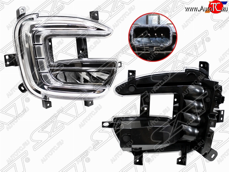 5 999 р. Правая противотуманная фара SAT (LED c ДХО) Renault Kaptur дорестайлинг (2016-2020)  с доставкой в г. Вологда
