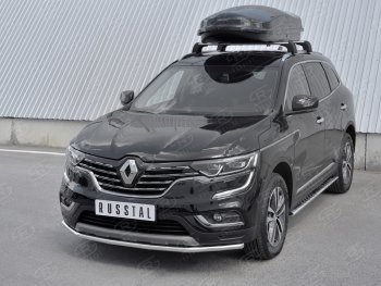 14 999 р. Защита переднего бампера (Ø42 мм, нержавейка) SLITKOFF Renault Koleos 2 (2016-2025)  с доставкой в г. Вологда. Увеличить фотографию 2