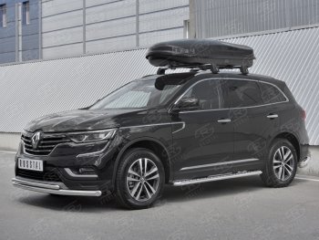 21 749 р. Защита переднего бампера (2 трубы Ø63 и 42 мм, нержавейка) SLITKOFF Renault Koleos 2 (2016-2025)  с доставкой в г. Вологда. Увеличить фотографию 3