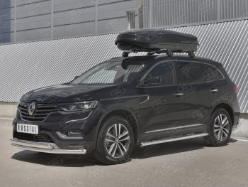 16 099 р. Защита переднего бампера (2 трубы Ø63 и 75х42 мм, нержавейка) Russtal Renault Koleos 2 (2016-2025)  с доставкой в г. Вологда. Увеличить фотографию 3