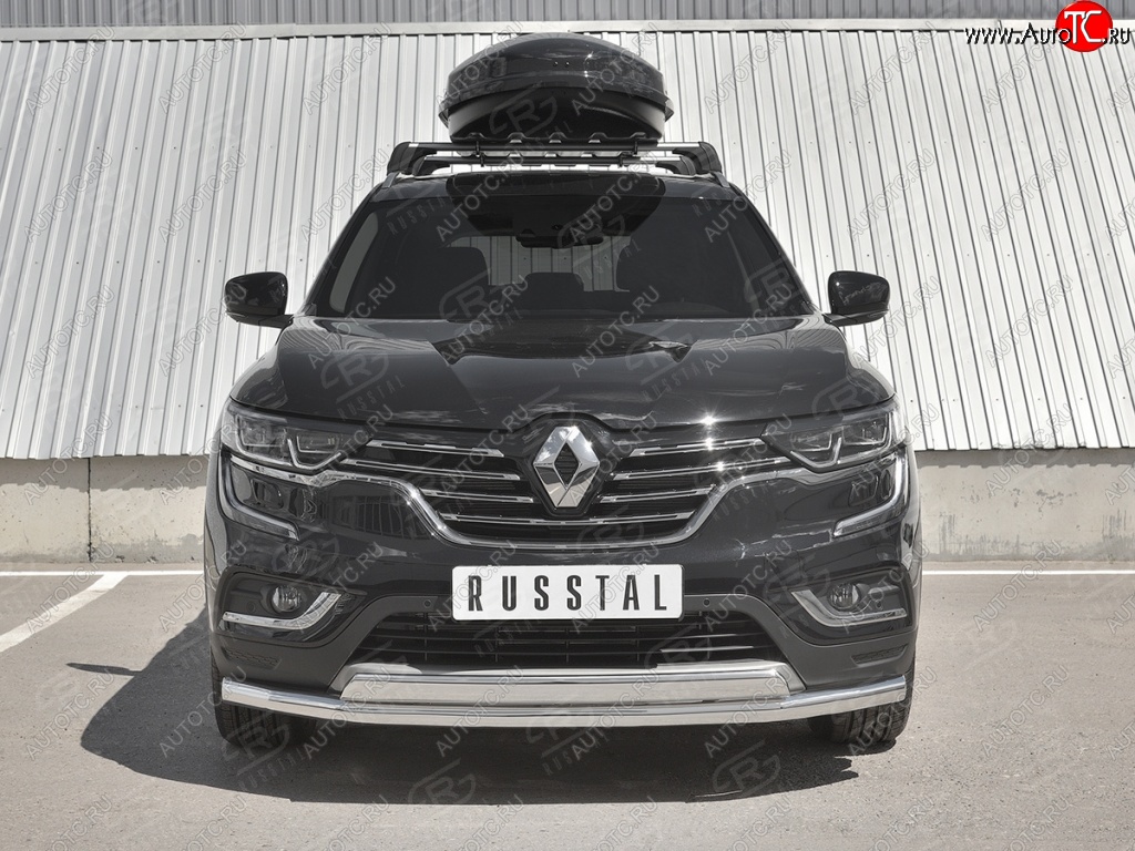 16 099 р. Защита переднего бампера (2 трубы Ø63 и 75х42 мм, нержавейка) Russtal Renault Koleos 2 (2016-2025)  с доставкой в г. Вологда