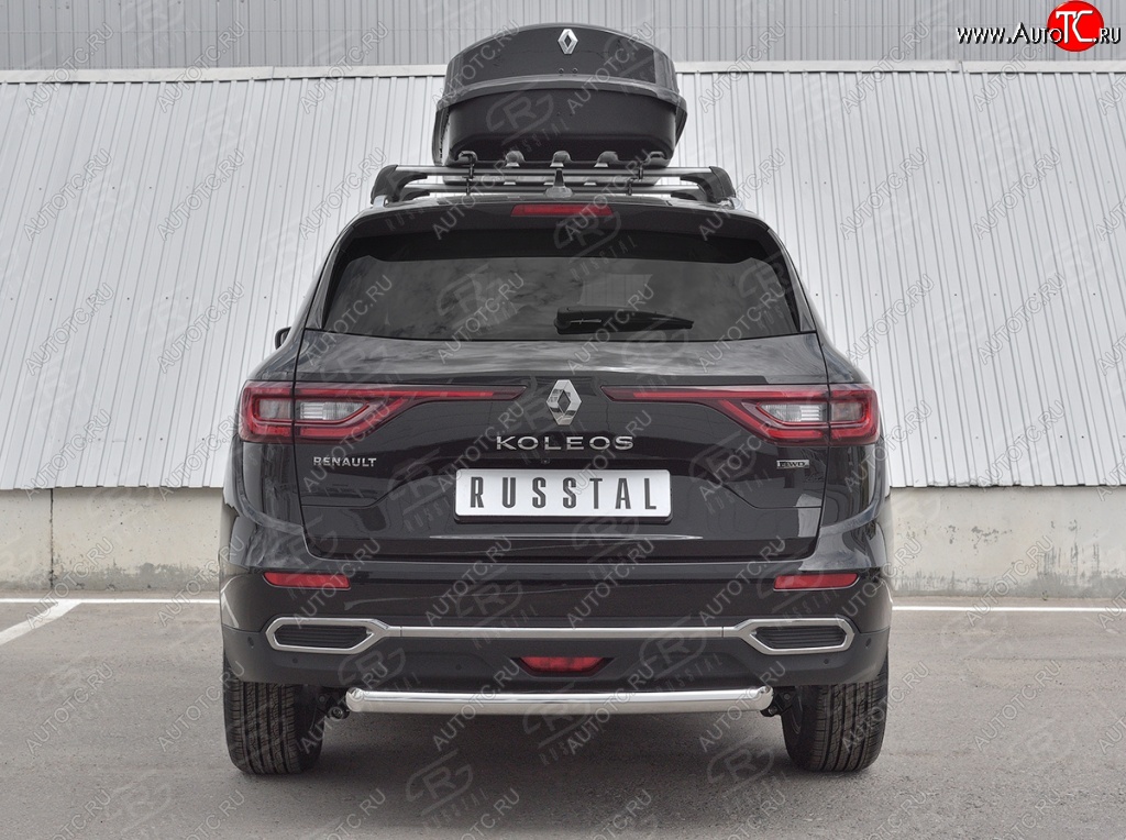 14 999 р. Защита заднего бампера (Ø63 мм, нержавейка) SLITKOFF Renault Koleos 2 (2016-2025)  с доставкой в г. Вологда