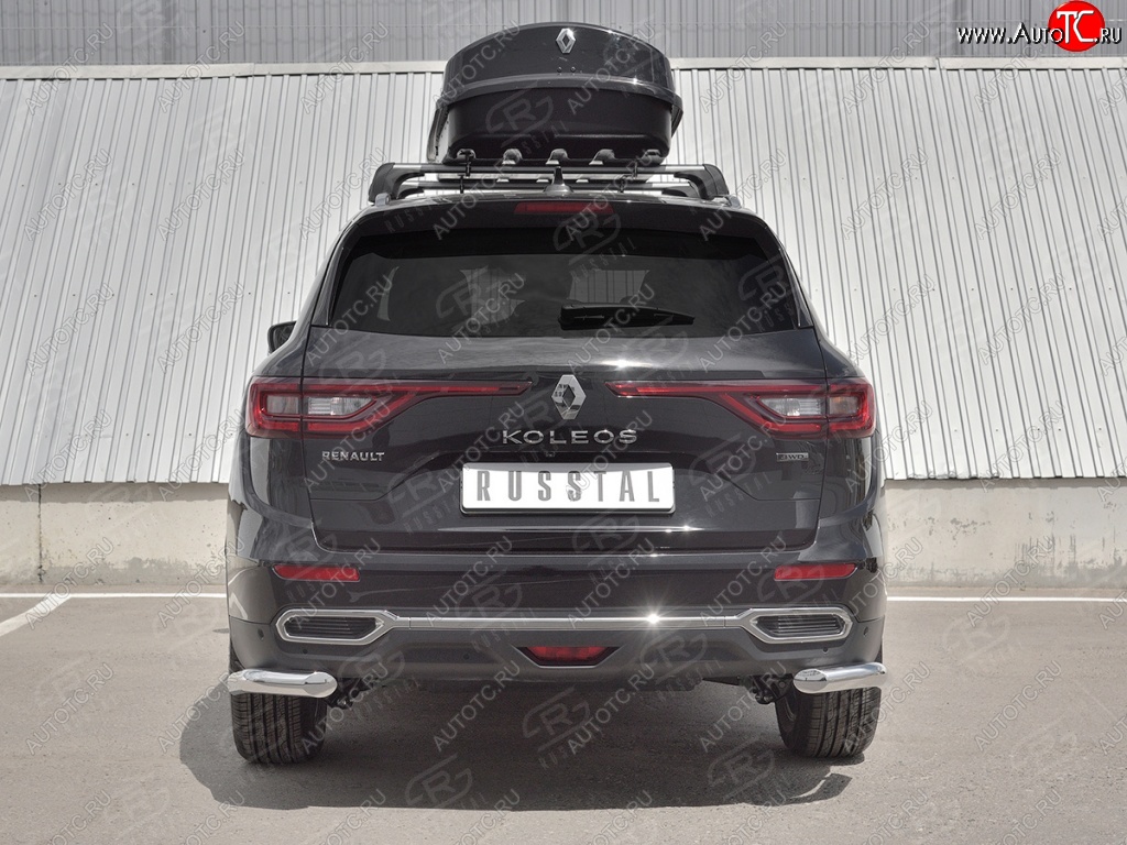 17 849 р. Защита заднего бампера (Ø63 мм уголки, нержавейка) SLITKOFF Renault Koleos 2 (2016-2025)  с доставкой в г. Вологда