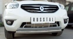 12 999 р. Защита переднего бампера (Ø75х42 мм, нержавейка) Russtal Renault Koleos 1 Phase 3 (2013-2016)  с доставкой в г. Вологда. Увеличить фотографию 3