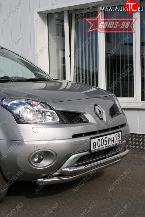17 099 р. Защита переднего бампера двойная Souz-96 (d460/60) Renault Koleos Phase 1 (2007-2011)  с доставкой в г. Вологда