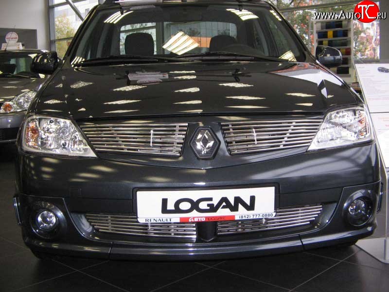 4 599 р. Декоративная вставка воздухозаборника Berkut Renault Logan 1 дорестайлинг (2004-2010)  с доставкой в г. Вологда