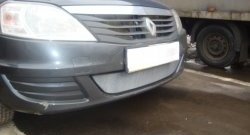 1 899 р. Сетка на бампер Russtal (хром) Renault Logan 1 рестайлинг (2010-2016)  с доставкой в г. Вологда. Увеличить фотографию 3