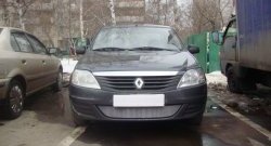 1 899 р. Сетка на бампер Russtal (хром) Renault Logan 1 рестайлинг (2010-2016)  с доставкой в г. Вологда. Увеличить фотографию 4